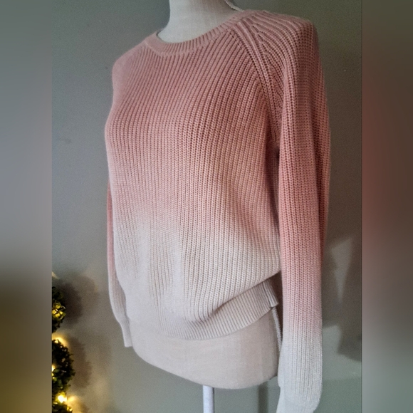 Lucky Brand - Ladies Ombre Dip Dye 100% Cotton Sweater - Buttoned Back M - Picture 10 of 11